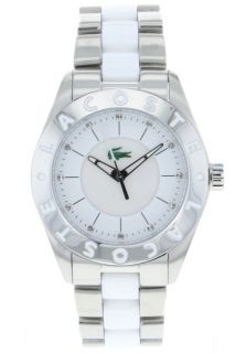 Lacoste 2000535  Watches,Womens Biarritz White Dial Silver and White Stainless Steel, Casual Lacoste Quartz Watches