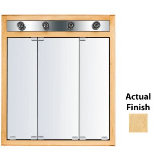 KraftMaid Traditional 29 3/4 in x 33 3/4 in Natural Lighted Maple Surface Mount and Recessed Medicine Cabinet