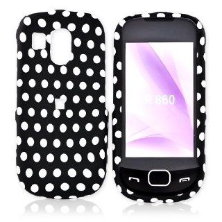 for Samsung R860 Rubberized Hard Case Cover Polka Dots Cell Phones & Accessories