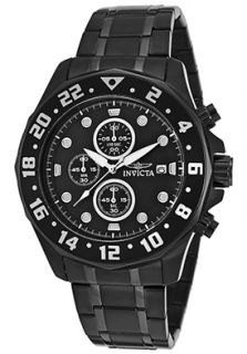 Invicta 15945  Watches,Specialty Chronograph Black Ion Plated Steel Bracelet Black Dial, Casual Invicta Quartz Watches
