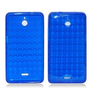 For Huawei Ascend Plus H881c (Straight Talk/Net 10) Crystal Skin Case, Plaid Blue Cell Phones & Accessories