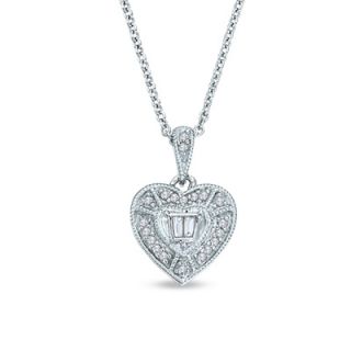 milgrain heart pendant in sterling silver retail value $ 185 00 our