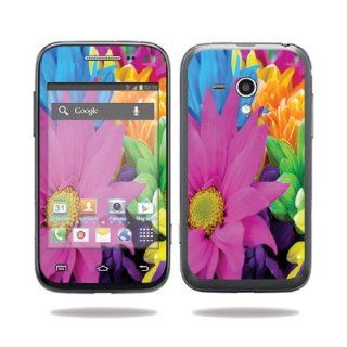 MightySkins Protective Vinyl Skin Decal Cover for Samsung Galaxy Rush Cell Phone M830 Boost Mobile Sticker Skins Colorful Flowers Computers & Accessories