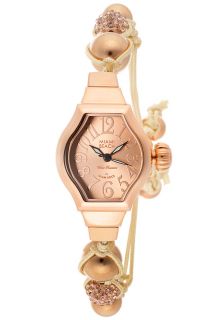 Glam Rock MBD27113  Watches,Womens Miami Beach Art Deco Rose Gold Tone Dial Beige Knotted Cotton & Beads, Casual Glam Rock Quartz Watches