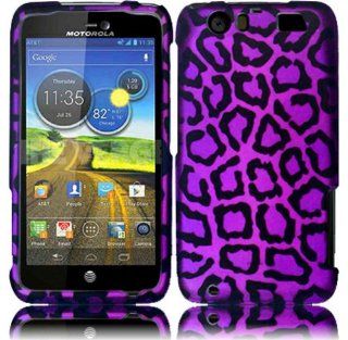 For Motorola Atrix 3 MB886 Atrix HD Hard Design Cover Case Purple Leopard Cell Phones & Accessories