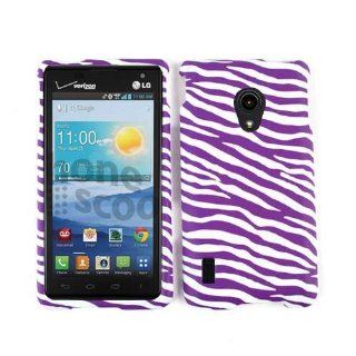 For Lg Lucid 2 Vs870 Purple Zebra On White Matte Texture Case Accessories Cell Phones & Accessories