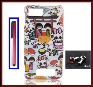 Case Cover for Motorola MB810 DROID X / MB870 DROID X2 Glossy Japanese Baby Skulls Design Snap on Case Cover Front/Back + Red Stylus Touch Screen Pen + One FREE Red 3.5mm Bling Headset Dust Plug Cell Phones & Accessories