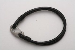 Smooth Black Leather Double Bracelet with Stainless Steel Clasp Jewelry