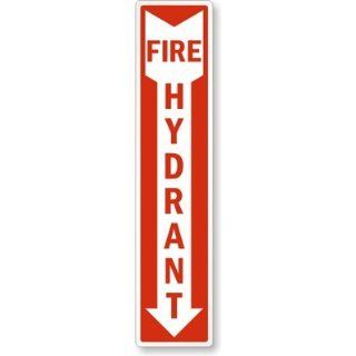 Fire Hydrant (with Arrow), GlowSmartTM Glow in the Dark Adhesive Sign, 4" x 18" Industrial Warning Signs