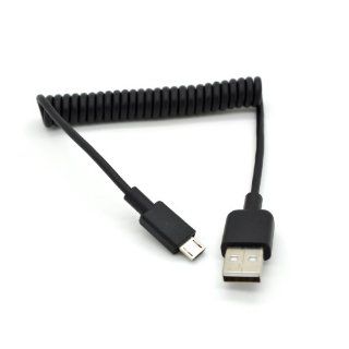 New Micro USB 2.0 Male to USB a Male M/m Curl Spring Retractable Cable Data Sync Computers & Accessories