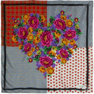 Codello Poetry Grunge Flowers/ Pattern Ground Silk Scarf      Clothing
