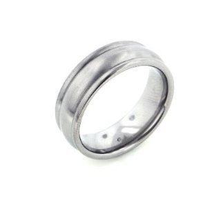 7mm Wide Mens Solid Titanium Classic Wedding Band Ring(Sizes 6,7,8,9,10,11,12,13,14) Jewelry