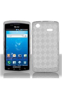 Samsung i897 Captivate Flexible TPU Skin Case   Transparent Clear Check Cell Phones & Accessories