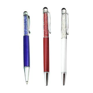 iClover 3pcs 3 pack Long Crystal Touch Screen Pen with 3.5mm dustproof plug 2 in 1(both stylus and normal writing pen) for phone 4/4s/5/5g/Samsung Galaxy note series/HTC/ipad mini/2/3/4/ipod touch/Tablets Cell Phones & Accessories