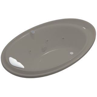 KOHLER Purist 72 in L x 46 in W x 25.68 in H Cashmere Oval Whirlpool Tub