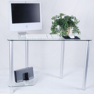 Tier One Designs Computer Desk with Tower Stand T1D 113 Glass Clear