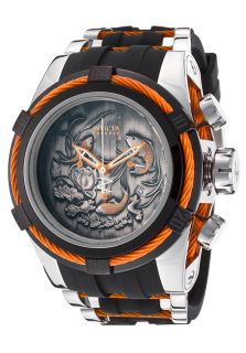 Invicta 14193  Watches,Mens Bolt Zeus Chrono Black Polyurethane and Dial Orange Accents, Fashion Invicta Quartz Watches