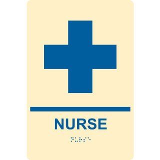ADA Nurse Braille Sign RRE 880 BLUonIvory Wayfinding  Business And Store Signs 