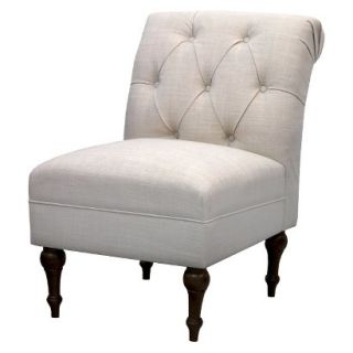 Skyline Upholstered Chair Threshold Tufted Back Slipper Chair   Gray Linen
