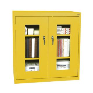 Sandusky Clear View 36Counter Height Storage Cabinet CA2V361242 Color Yellow