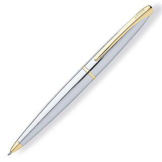 Cross ATX, Medalist, Ballpoint Pen, with Two Tone Combination of Polished Chrome and 23 Karat Gold Plated Appointments (882 10)  Fine Writing Instruments 