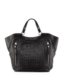 Aquarius Leather Shoulder Bag, Black   Oryany