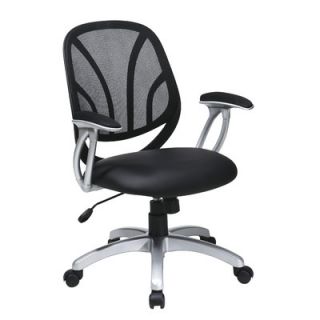 Office Star Work Smart Screen Back Task Chair EM20566 Fabric Faux Leather