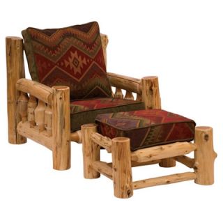 Fireside Lodge Traditional Cedar Log Chair and Ottoman 13010 / 13060
