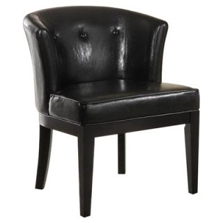 Armen Living Ovation Leather  Chair LC3116CLBCRE Color Midnight Black