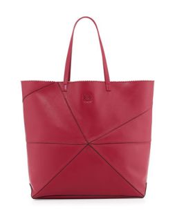 Lia Origami Leather Tote Bag, Red   Loewe