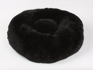 Powder Puff Pet Round Bed by Susan Lanci Designs (Black, Medium (apprx 28" 30" dia)) 