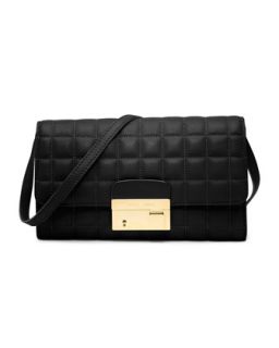 Gia Quilted Clutch with Lock   Michael Kors