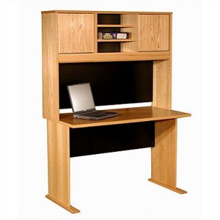 Rush Furniture Modular Real Oak Wood Veneer 48 W Panel Office Computer Desk 