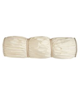 Ruched Ivory Bolster Pillow, 9 x 31   Isabella Collection by Kathy Fielder