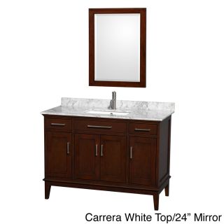 Wyndham Collection Hatton Dark Chestnut 48 inch Square Single sink Vanity With Accessory Options