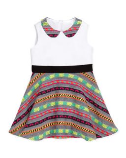 Neon Striped Combo Dress, Multi, Sizes 8 10   Milly Minis