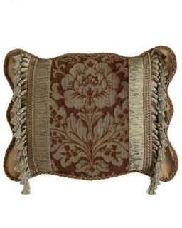 Standard Sham w/ Floral Center & Ruched Silk Insets   Sweet Dreams