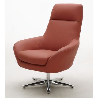 Hokku Designs Navis Leather Chair Navis Brown Color Orange