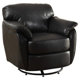 Monarch Specialties Inc. Leather Look Swivel Lounge Chair I 806 Color Black