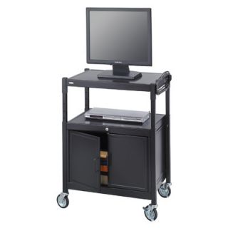 Safco Products Mobile AV Adjustable Cart with Locking Cabinet SAF8943BL