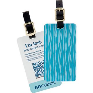 GoCodes Smart QR Code Luggage Tag   Blue Waves