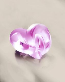 Pink Heart Paperweight   Lalique