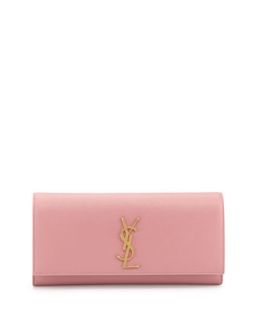 Cassandre Calfskin Clutch Bag, Pink   Saint Laurent