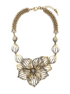 Gold Cutout Flower Bib Necklace by Chloe + Isabel