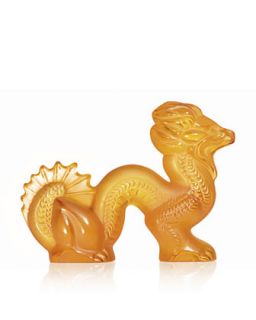 Amber Dragon Figurine   Lalique