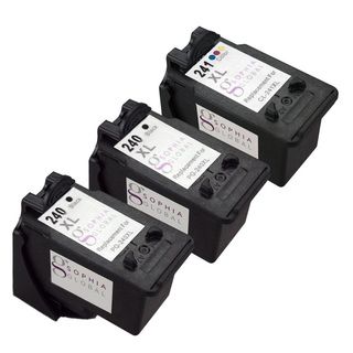 Sophia Global Remanufactured Pg 240xl Black And Cl 241xl Color Ink Cartridges (pack Of 3)