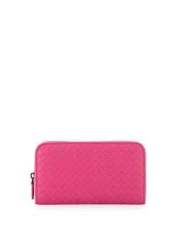 Continental Zip Around Wallet, Hot Pink   Bottega Veneta