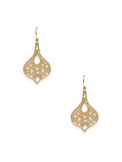 Gold Filigree Drop Earrings by Isharya