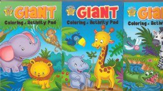 Bendon Giant Coloring & Activity Pad Set of Three Toys & Games