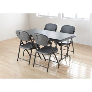 Iceberg Enterprises Folding Chair in Charcoal (Pack of 4) 64047